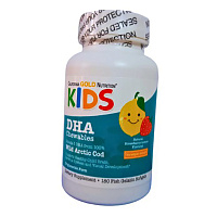 Омега 3 для детей, Children's DHA Chewables, California Gold Nutrition
