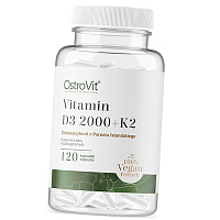 Витамины Д3 К2, Vitamin D3 2000 + K2 VEGE, Ostrovit