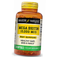 Биотин, Mega Biotin 10000, Mason Natural