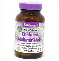 Мультиминералы без железа, Chelated Multiminerals (iron free), Bluebonnet Nutrition