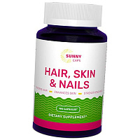 Комплекс кожа, волосы, ногти, Hair, Skin & Nails Complex Powerfull, Sunny Caps