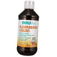 Концентрат Бузины для детей, Elderberry Liquid for Kids, Now Foods
