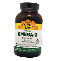 Рыбий жир Омега-3, Omega-3 Fish Body Oil, Country Life