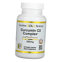 Экстракт куркумы с Экстрактом черного перца, Curcumin C3 Complex with BioPerine 500, California Gold Nutrition
