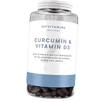 Куркумин и Витамин Д3 в капсулах, Curcumin Vitamin D3, MyProtein