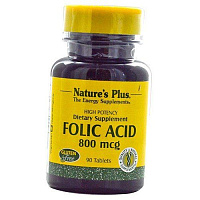 Фолиевая кислота, Folic Acid 800, Nature's Plus