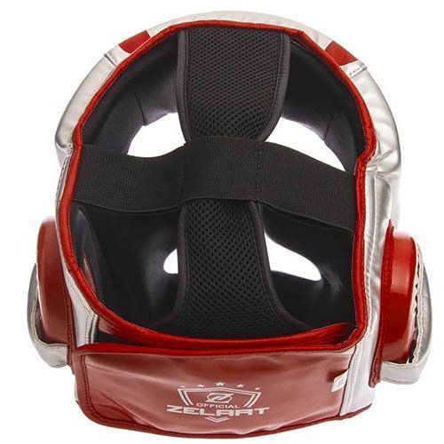 Шлем боксерский с полной защитой BO-1328 (M Бело-черно-красный )