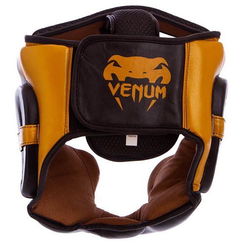 Шлем боксерский с полной защитой Venum Elite VL-8312 (L Бело-золотой )