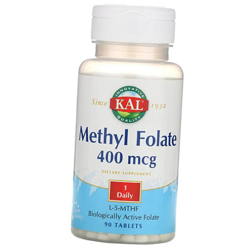 Вітаміни та мінерали Метилфолат, Methyl Folate 400, KAL 