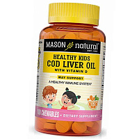 Масло печени трески с Витамином Д для детей, Healthy Kids Cod Liver Oil With Vitamin D, Mason Natural
