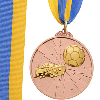 Медаль спортивная с лентой двухцветная Футбол C-4847