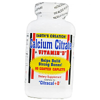 Кальций Д3, Calcium Citrate plus Vitamin D, Earth's Creation