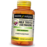 Экстракт расторопши, Milk Thistle Silymarin, Mason Natural