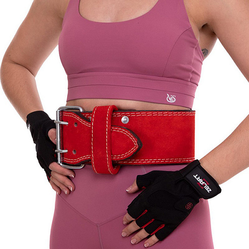 Пояс атлетический кожаный SB-165159 (XS Красный)