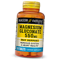 Глюконат Магния, Magnesium Gluconate 550, Mason Natural