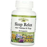 Комплекс для сна, Sleep Relax with Valerian and Hops, Natural Factors