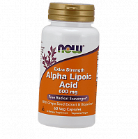 Альфа Липоевая кислота, усиленное действие, Alpha Lipoic Acid 600, Now Foods