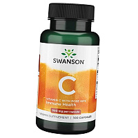 Витамин С с Шиповником, Vitamin C 500 with Rose Hips, Swanson