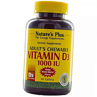 Жевательный Витамин Д3 для взрослых, Vitamin D3 1000, Nature's Plus