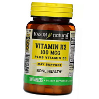 Витамины К2 Д3 с Кальцием, Vitamin K2 + D3, Mason Natural