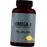 Омега 3, Рыбий жир, Omega 3 Premium Concentrate 750, Sporter