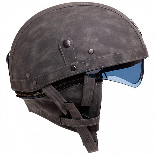 Мотошлем для чоппера Ретро-Каска KCO 328 (M Серый )