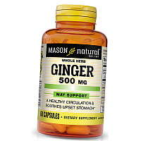 Имбирь в капсулах, Ginger 500, Mason Natural