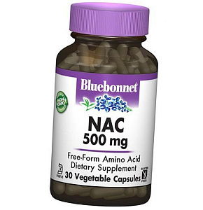 Ацетил Цистеин свободной формы, NAC 500, Bluebonnet Nutrition 