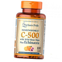Витамин С с Шиповником и Эхинацеей, Vitamin C-500 with Rose Hips & Echinacea, Puritan's Pride