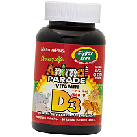 Витамин Д3 для детей без сахара, Animal Parade Vitamin D3 500 Children’s Sugar-Free, Nature's Plus