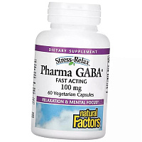 ГАМК, Гамма-аминомасляная кислота, Stress Relax Pharma GABA 100, Natural Factors