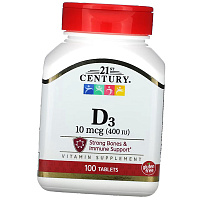 Жевательный Витамин Д3 для взрослых, Vitamin D3 Chewable 400, 21st Century
