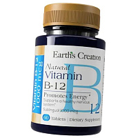 Витамин В12 сублингвальный, Natural Vitamin B-12, Earth's Creation