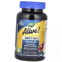 Витамины для мужчин 50 +, Alive! Men's 50+ Premium Gummy Multivitamin, Nature's Way