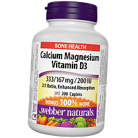 Кальций Магний Витамин Д3, Calcium Magnesium Vitamin D3 333/167, Webber Naturals