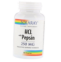 Бетаин Пепсин, HCL with Pepsin 250, Solaray