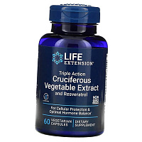 Комплекс для защиты клеток и гормонального баланса, Triple Action Cruciferous with Resveratrol, Life Extension