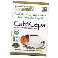 Сертифицированный органический растворимый кофе, Superfoods CafeCeps Packets, California Gold Nutrition