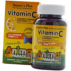 Жевательный Витамин С для детей, Animal Parade Vitamin C Childrens, Nature's Plus