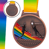 Медаль спортивная с лентой цветная Футбол C-0342
