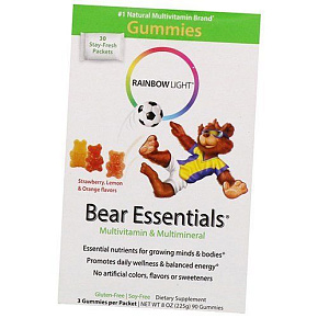 Жевательные Мультивитамины для детей, Bear Essentials Multivitamin & Mineral, Rainbow Light