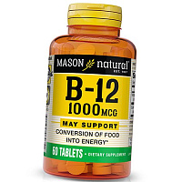 Витамин В12, Цианокобаламин, Vitamin B-12 1000, Mason Natural
