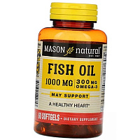 Омега 3 для сердца, Fish Oil 1000, Mason Natural