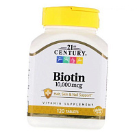 Биотин для волос, кожи и ногтей, Biotin 10000, 21st Century
