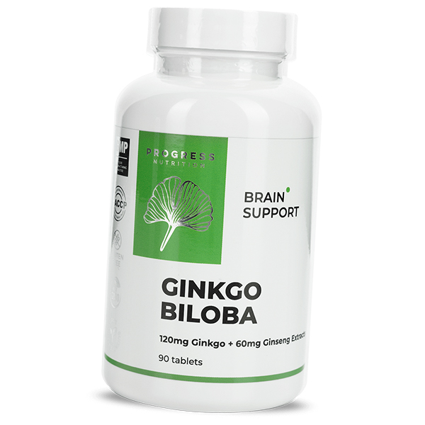 Гинкго Билоба и Женьшень, Ginkgo biloba + Ginseng Extracts, Progress Nutrition