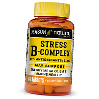 B-комплекс от стресса с антиоксидантами и цинком, Stress B-Complex With Antioxidants + Zinc, Mason Natural