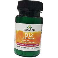 Фолат и Витамин В12, Vitamin B-12 with Folic Acid, Swanson