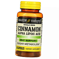 Корица и Альфа липоевая кислота, Cinnamon Alpha Lipoic Acid, Mason Natural