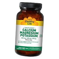 Кальций Магний Калий, Calcium Magnesium Potassium 500, Country Life
