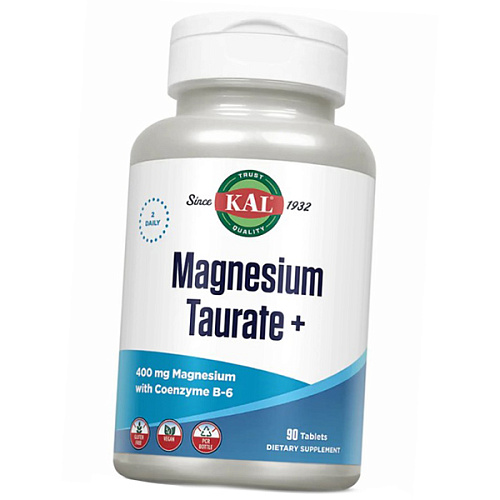 Вітаміни та мінерали Таурат Магнію та Вітамін В6, Magnesium Taurate 400, KAL 